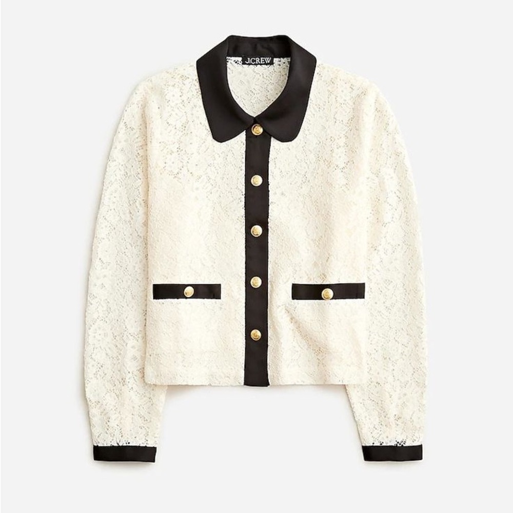 Jcrew lady shirt jacket in lace NWOT